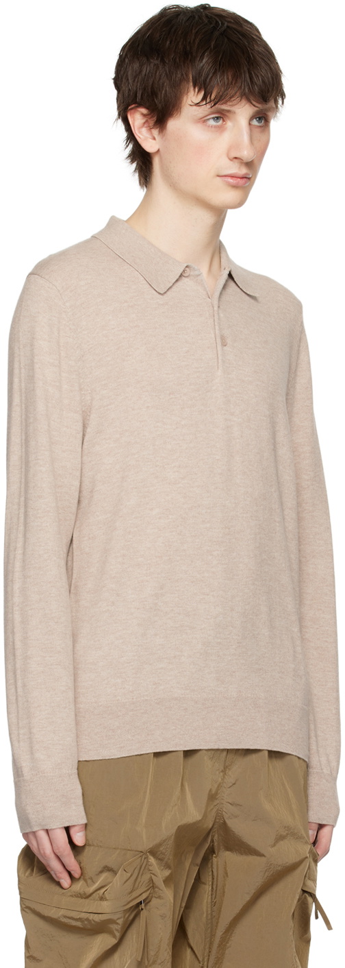 Filippa K Beige Spread Collar Polo