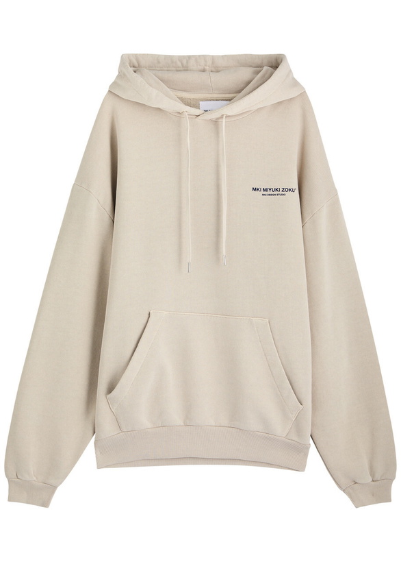 Photo: Mki Miyuki Zoku Hooded Logo-print Cotton-blend Sweatshirt Beige