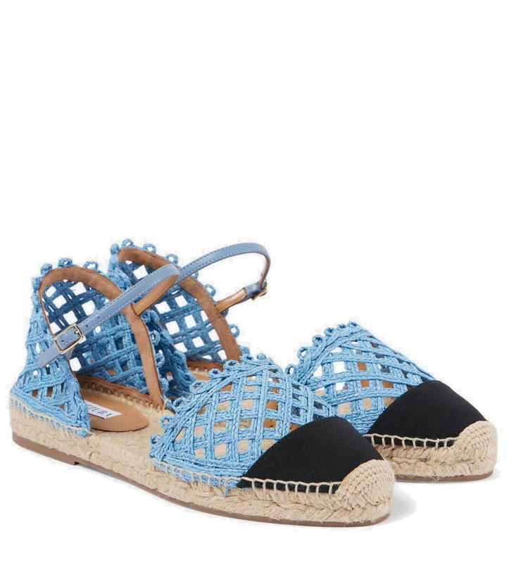 Photo: Aquazzura Sunburst raffia espadrille sandals