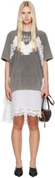 Stella McCartney Gray & White T-Shirt Midi Dress