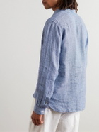 La Paz - Button-Down Collar Linen Shirt - Blue