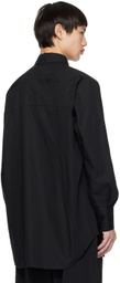 Y's Black Spread Collar Shirt