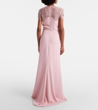 Costarellos Embellished crêpe gown