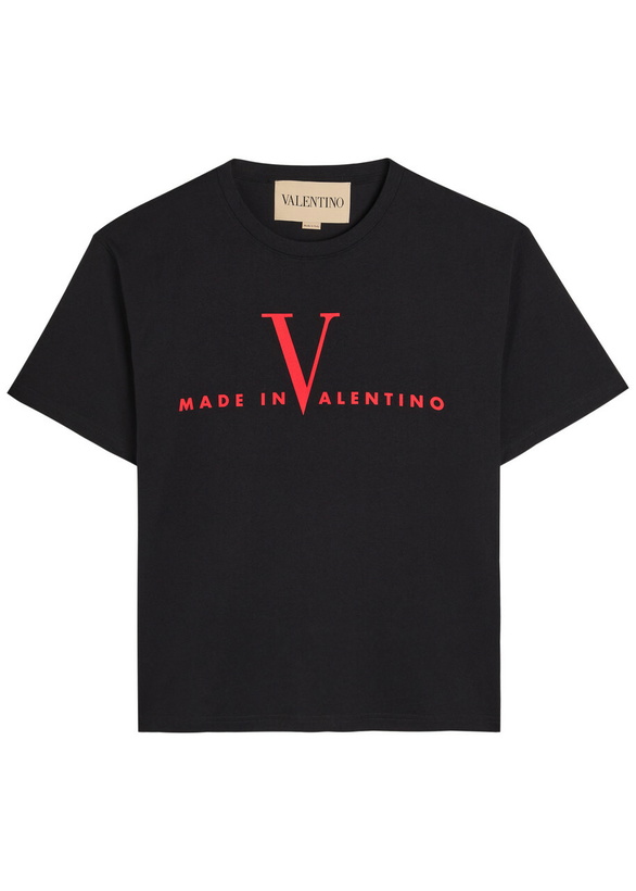 Photo: Valentino Garavani Logo-print Cotton T-shirt Black
