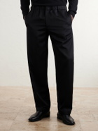 Lardini - Mid-rise Straight-Leg Wool-Twill Suit Trousers - Black
