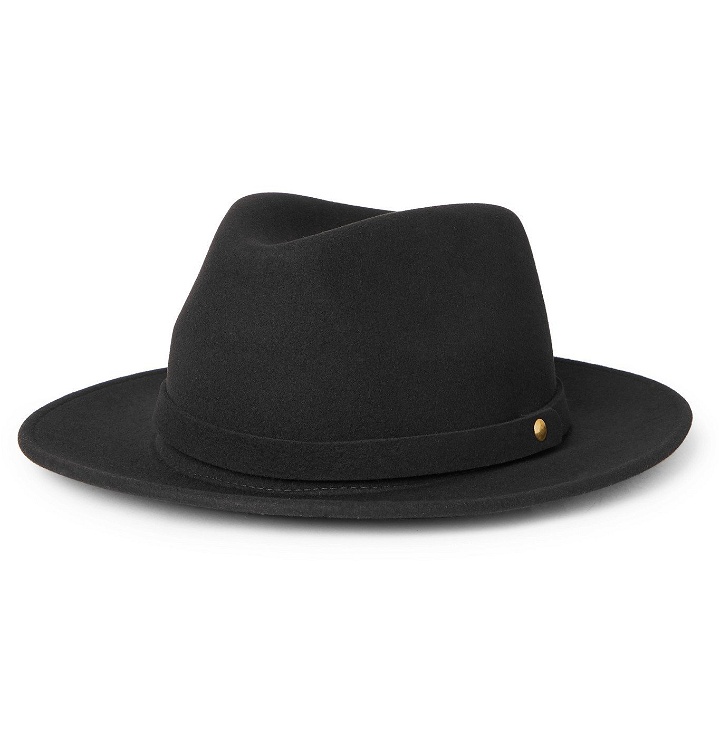 Photo: Lock & Co Hatters - Nomad Rollable Wool-Felt Trilby Hat - Black