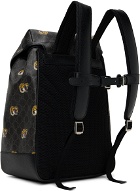 Gucci Black Medium GG Tiger Print Backpack