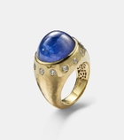 Octavia Elizabeth Blossom 18kt gold ring with tanzanite and diamonds