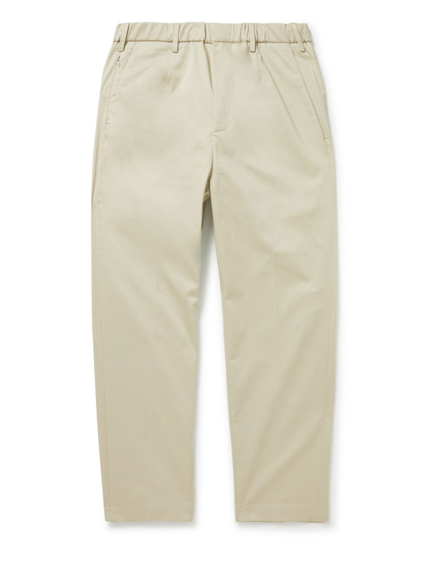 Photo: Dunhill - Tapered Cotton-Blend Trousers - Neutrals