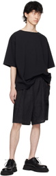 YLÈVE Black Drawstring Shorts