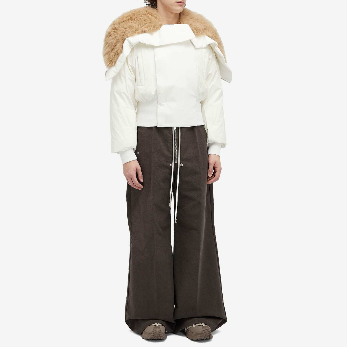 Rick Owens Men's x Moncler Alice Parka Jacket in Milk Rick Owens
