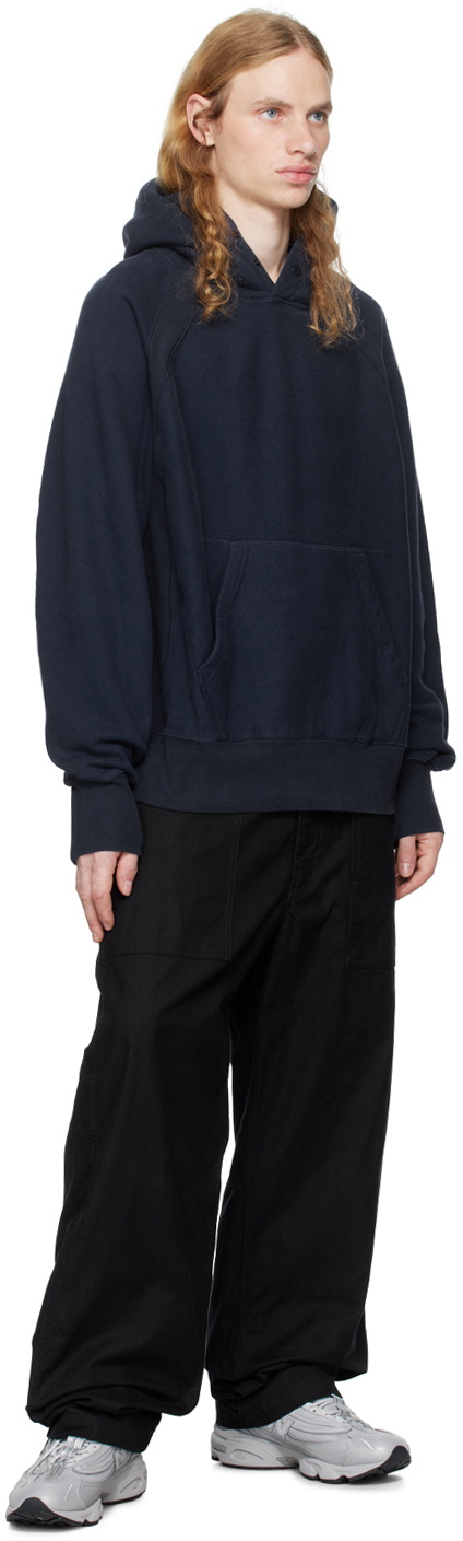 Engineered Garments Navy Raglan Hoodie Engineered Garments 