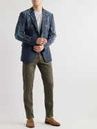 Etro - Printed Slim-Fit Wool-Blend Blazer - Blue