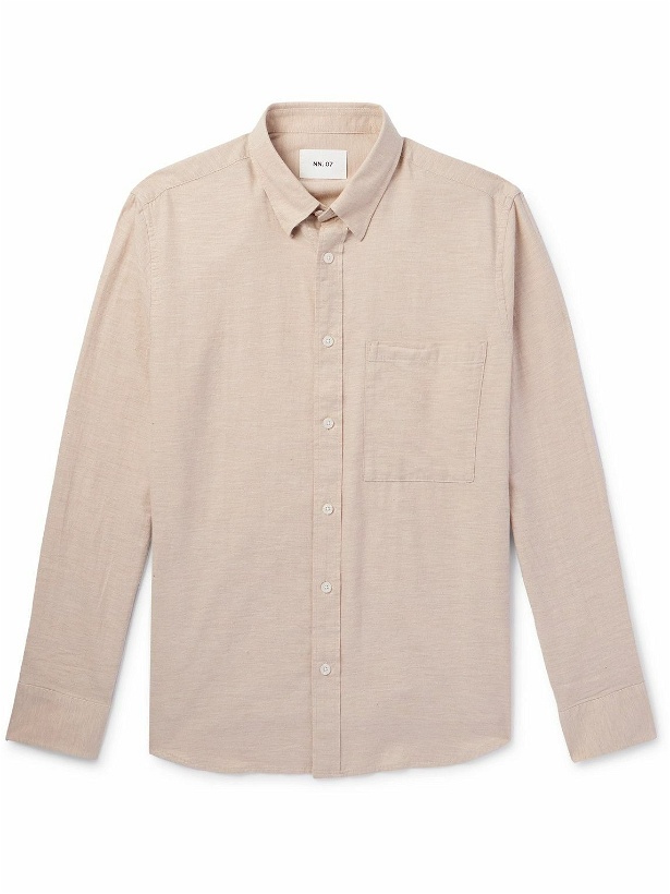 Photo: NN07 - Cohen Cutaway Collar Cotton-Flannel Shirt - Neutrals
