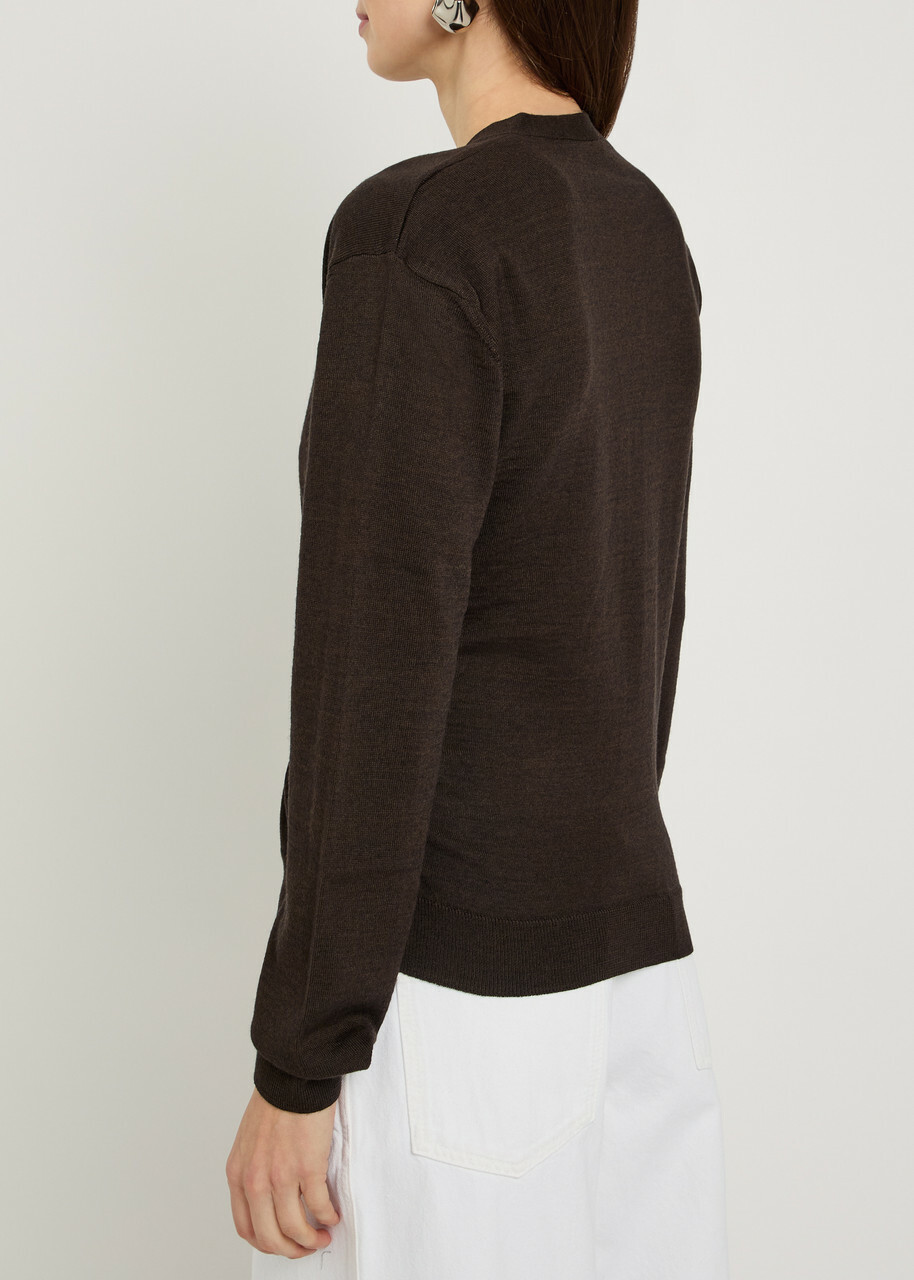 Lemaire Twisted Knit Jumper Dark Brown