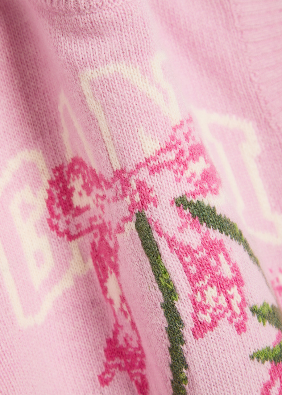Ganni Logo-intarsia Wool-blend Vest Pink