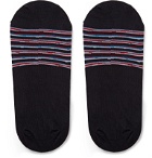 Pantherella - Cayman Striped Egyptian Cotton-Blend No-Show Socks - Blue