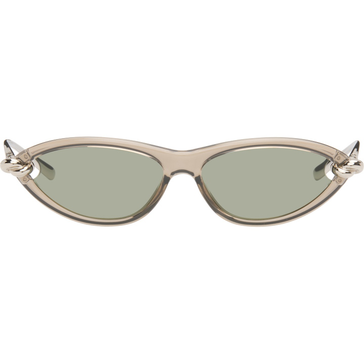 Photo: Bottega Veneta Silver Cat Eye Knot Sunglasses