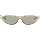 Bottega Veneta Silver Cat Eye Knot Sunglasses
