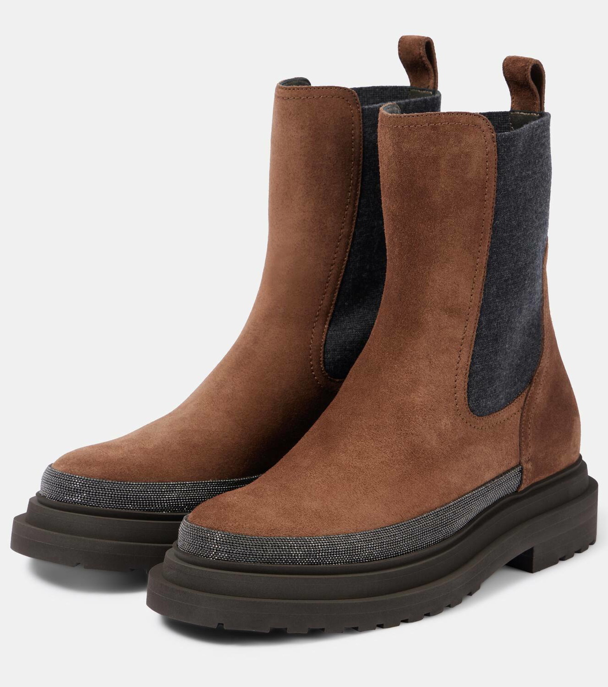 Brunello Cucinelli Monili suede Chelsea boots