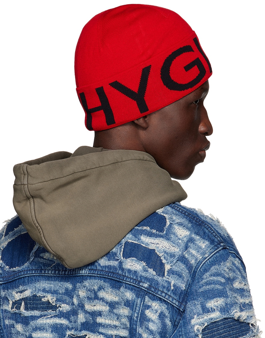 Givenchy Red Merino Wool Beanie Givenchy