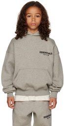 Essentials Kids Gray Flocked Hoodie