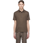 Ermenegildo Zegna Brown Linen Polo