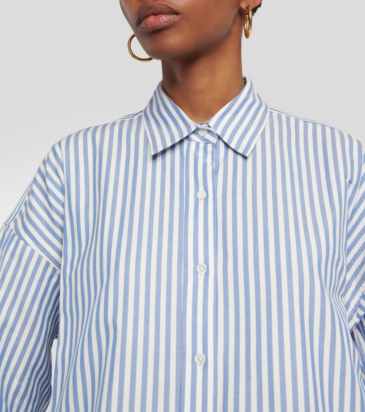 Nili Lotan Libby Blue Striped Button shops Down LS Shirt