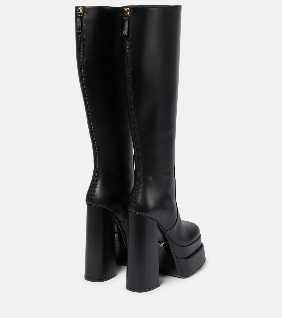 Versace - Leather platform knee-high boots Versace