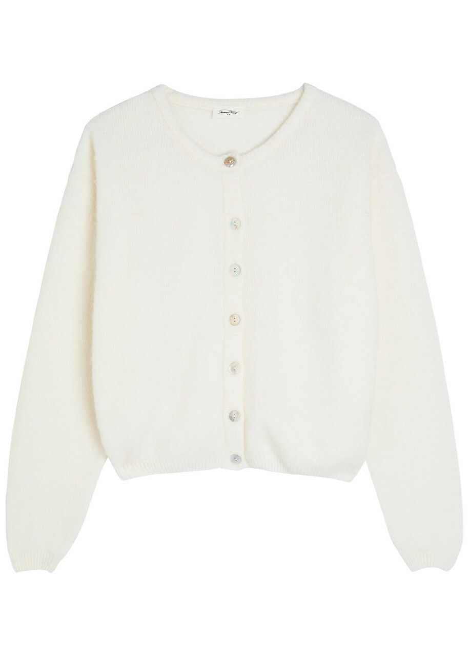 American Vintage Vitow Brushed Knit Cardigan White