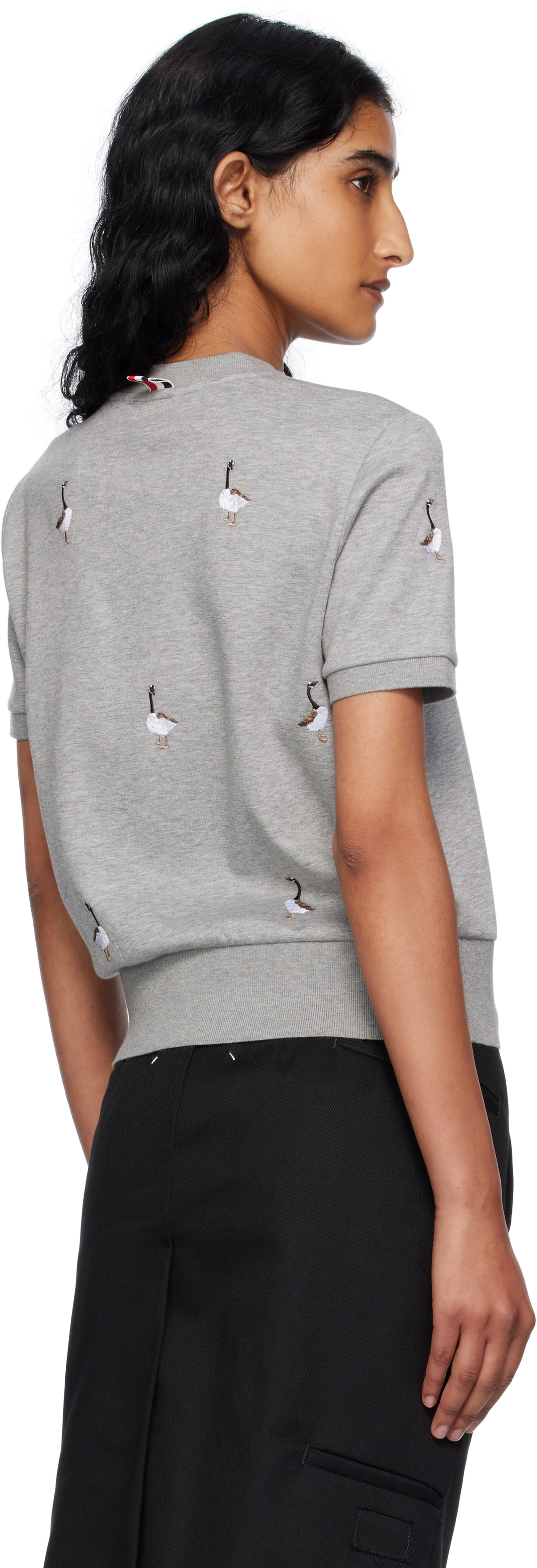 Thom Browne Gray Cotton Milano Geese T-shirt