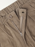 Kardo - Taka Straight-Leg Emrboidered Cotton-Corduroy Trousers - Neutrals