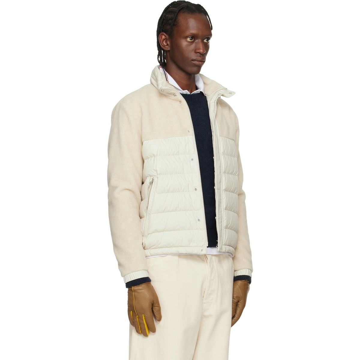 Moncler Beige Mistral Teddy Short Down Jacket