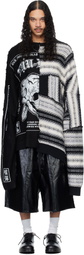 LU'U DAN Black & Gray Down Cycled Sweater