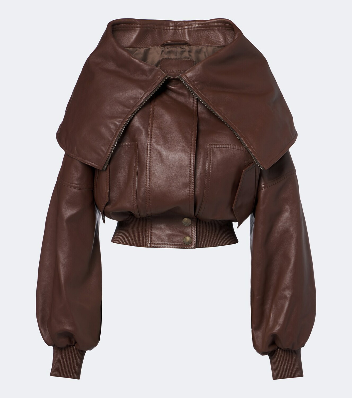 Balenciaga Cropped leather blouson jacket