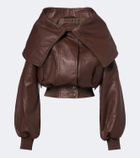Balenciaga Cropped leather blouson jacket
