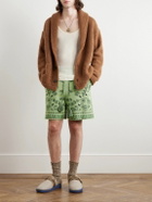 Alanui - Straight-Leg Embroidered Cotton-Piqué Drawstring Shorts - Green