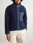 De Bonne Facture - Cotton-Trimmed Brushed-Wool Jacket - Blue