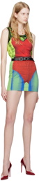 Y/Project Red & Green Jean Paul Gaultier Edition Body Morph Miniskirt