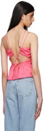 FRAME Pink Tie Back Tank Top