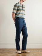 Rubinacci - Tapered Pleated Linen Trousers - Blue
