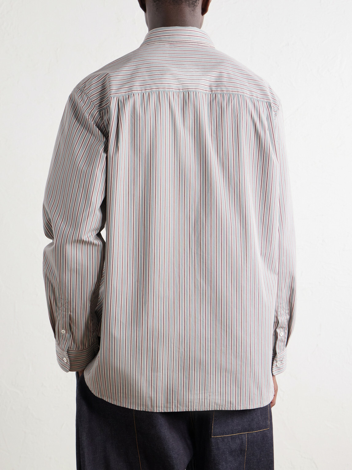 A.P.C. - Malo Striped Cotton-Poplin Shirt - Gray