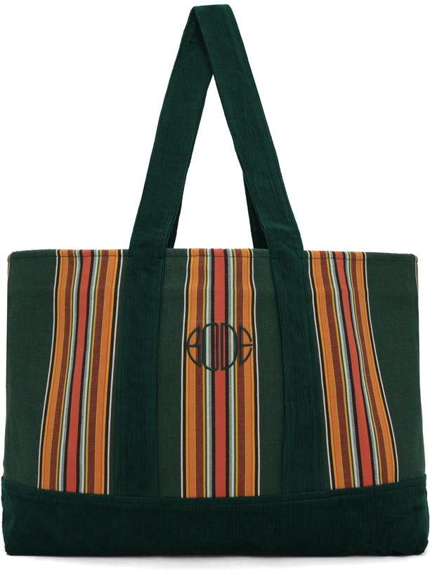 Photo: Bode Green Parakeet Stripe Tote