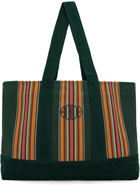 Bode Green Parakeet Stripe Tote