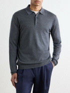 Altea - Wool, Silk and Cashmere-Blend Polo Sweater - Gray