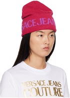 Versace Jeans Couture Pink Jacquard Beanie