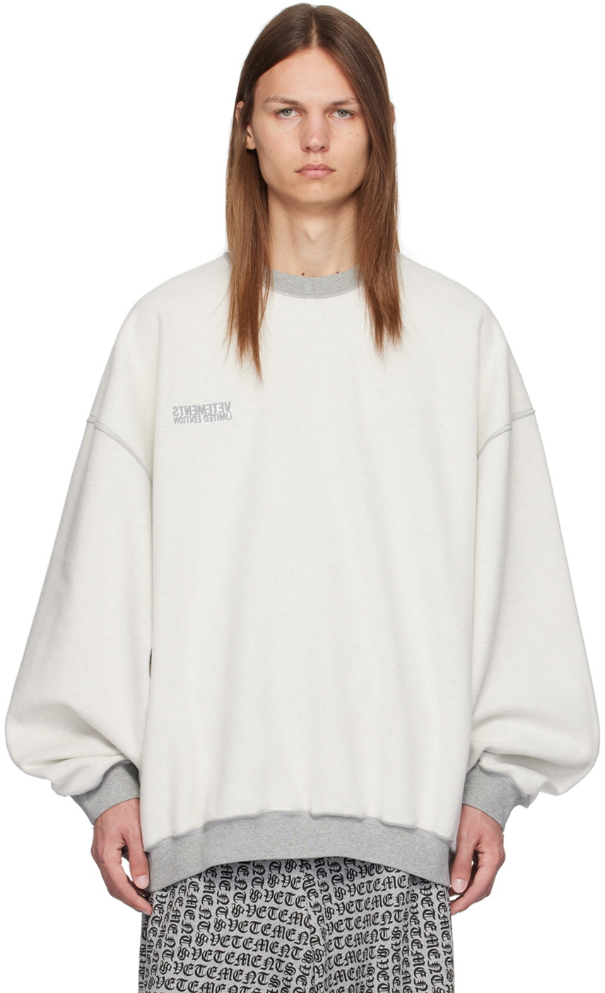 Vetements White Embroidered Zurich Sweatshirt Vetements