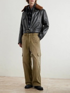 Enfants Riches Déprimés - Hotrod Shearling-Trimmed Leather Jacket - Black