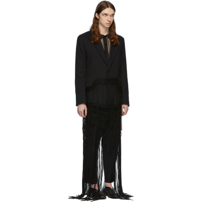 Palomo Spain Black Fringe Blazer