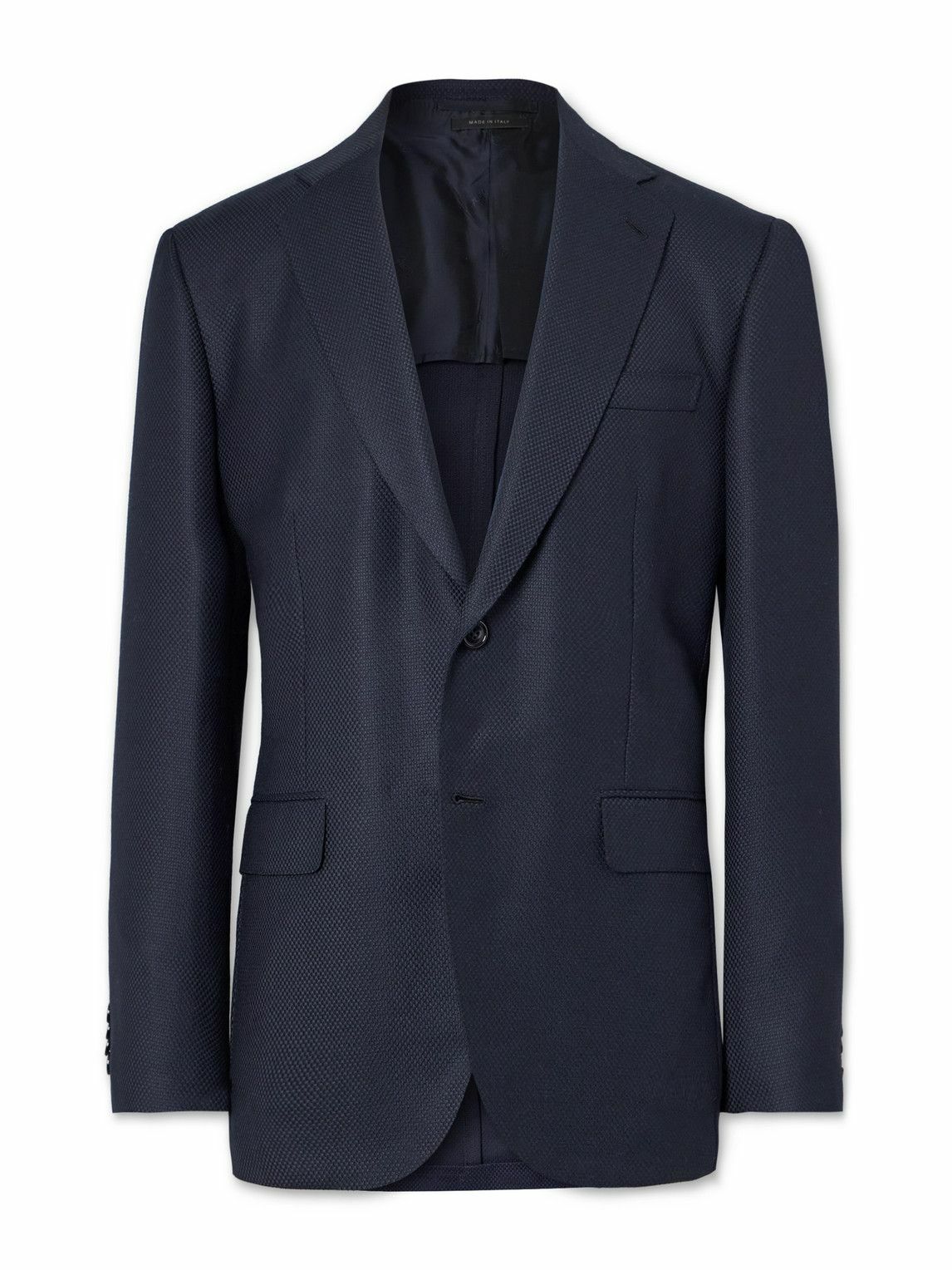 Brioni - Textured Wool and Cashmere-Blend Blazer - Blue